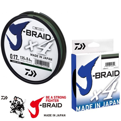 Daiwa J-Braid Χ4 Green 135m
